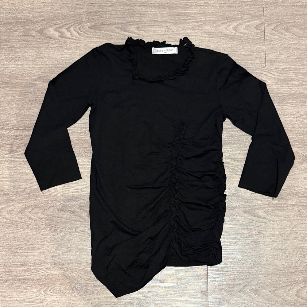 Clara Collins Women’s Black Ruffled Women's Top